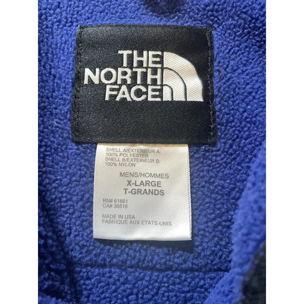 Vintage North Face Denali Vest Men's Size XL Black Blue USA Fleece Zip‎ Pockets